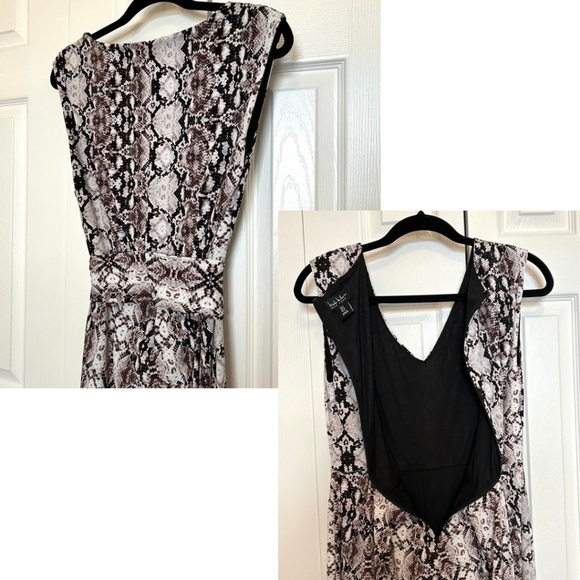 Nicole Miller NY Python Print Jersey Sleeveless Cropped Wide Leg Jumpsuit Size 2 - Picture 6 of 14